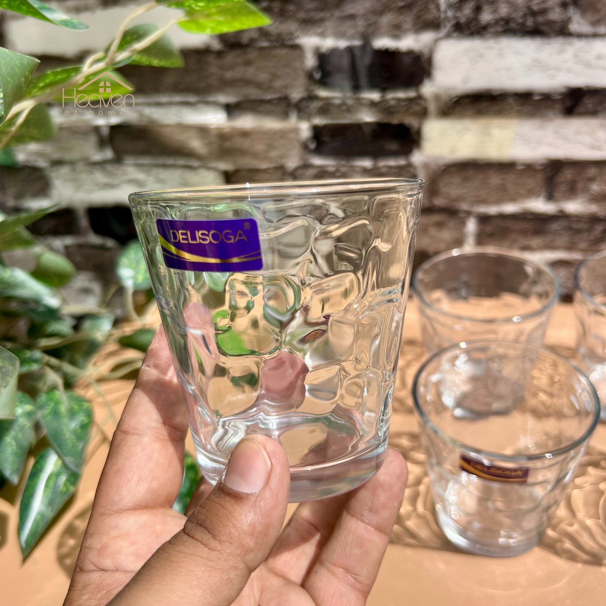 Delisoga® Drinking Glasses Set - 6-Piece Everyday Collection | Elegant 240 ml Ice Cube - Heaven of homes - Sale Pakistan