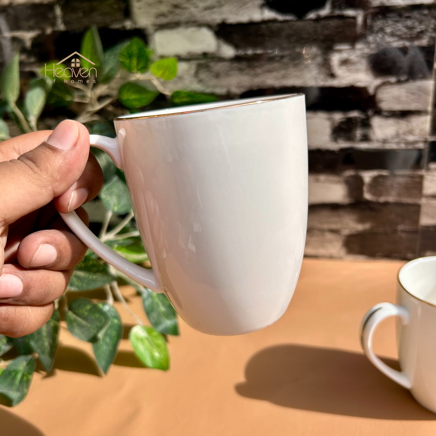 Heaven® 6-Piece 300ml Bone China Tea & Coffee Mugs – Minimal & Elegant #4 GGK