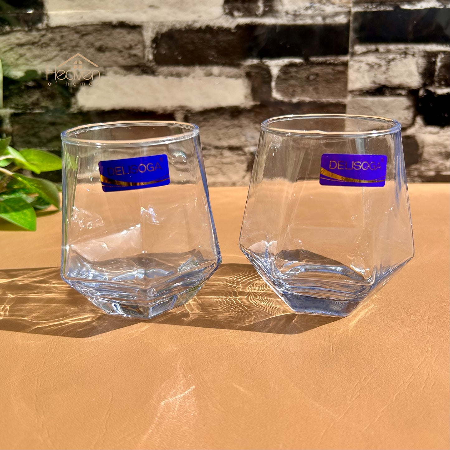 Delisoga® Set of 6 Ocean Blue Drinking Glasses – Transparent Clear Glassware for Everyday Use