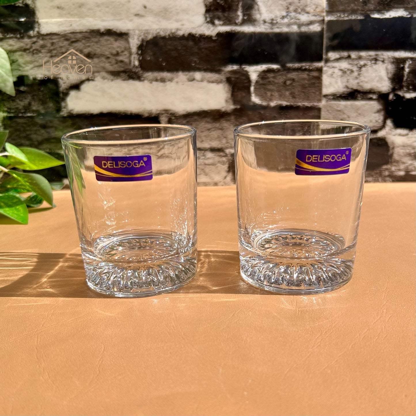 Delisoga® Set of 6 Transparent Drinking Glasses | 225ml Crystal Clear Everyday Glassware - Y75088