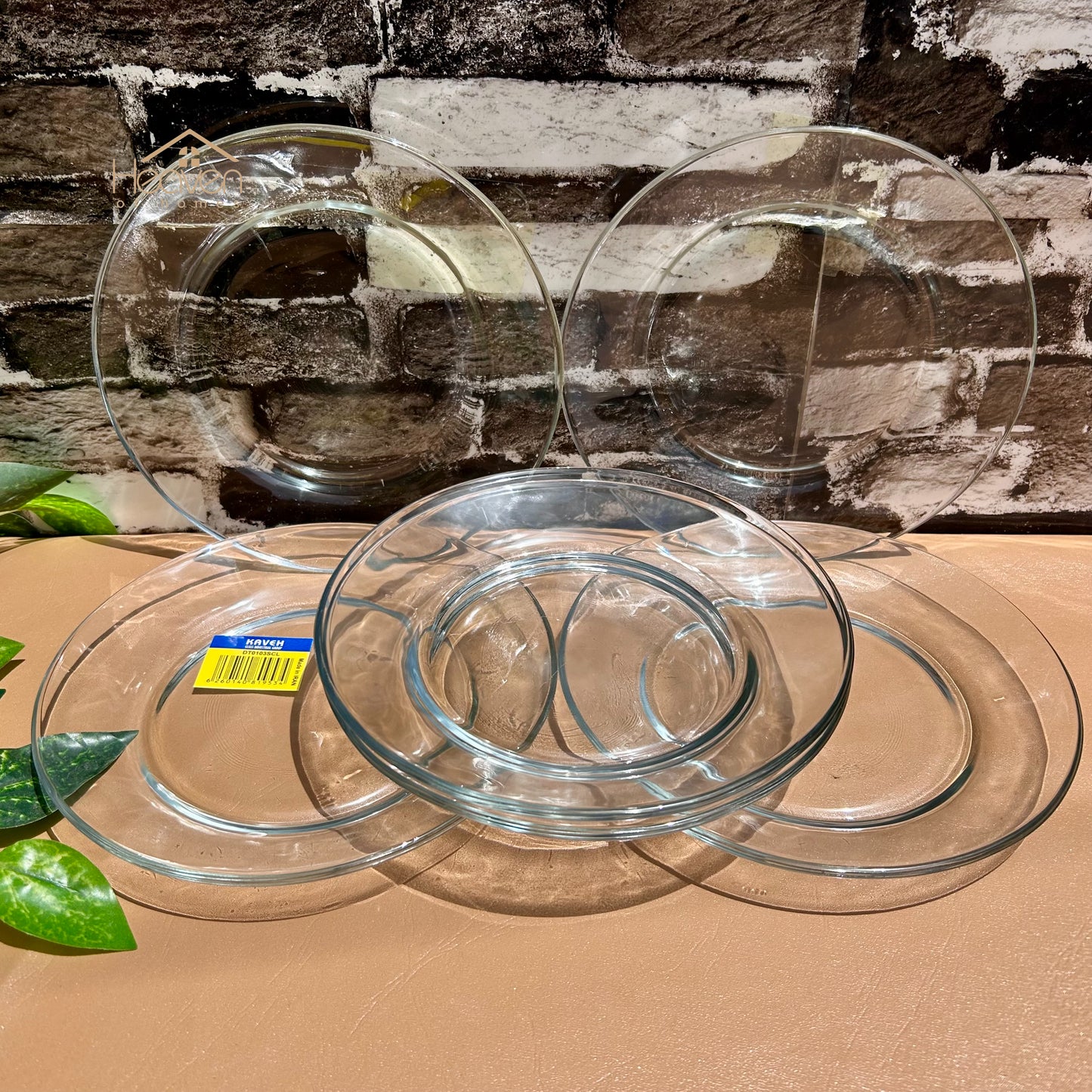 Heaven® Plain Quarter Plates For Desserts Transparent Glass 6 Pieces Biscuit Plates