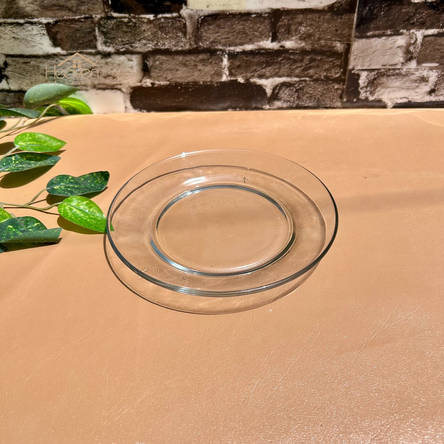 Heaven® Plain Quarter Plates For Desserts Transparent Glass 6 Pieces Biscuit Plates