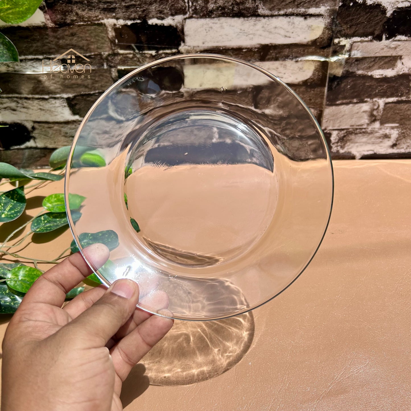 Heaven® Plain Quarter Plates For Desserts Transparent Glass 6 Pieces Biscuit Plates