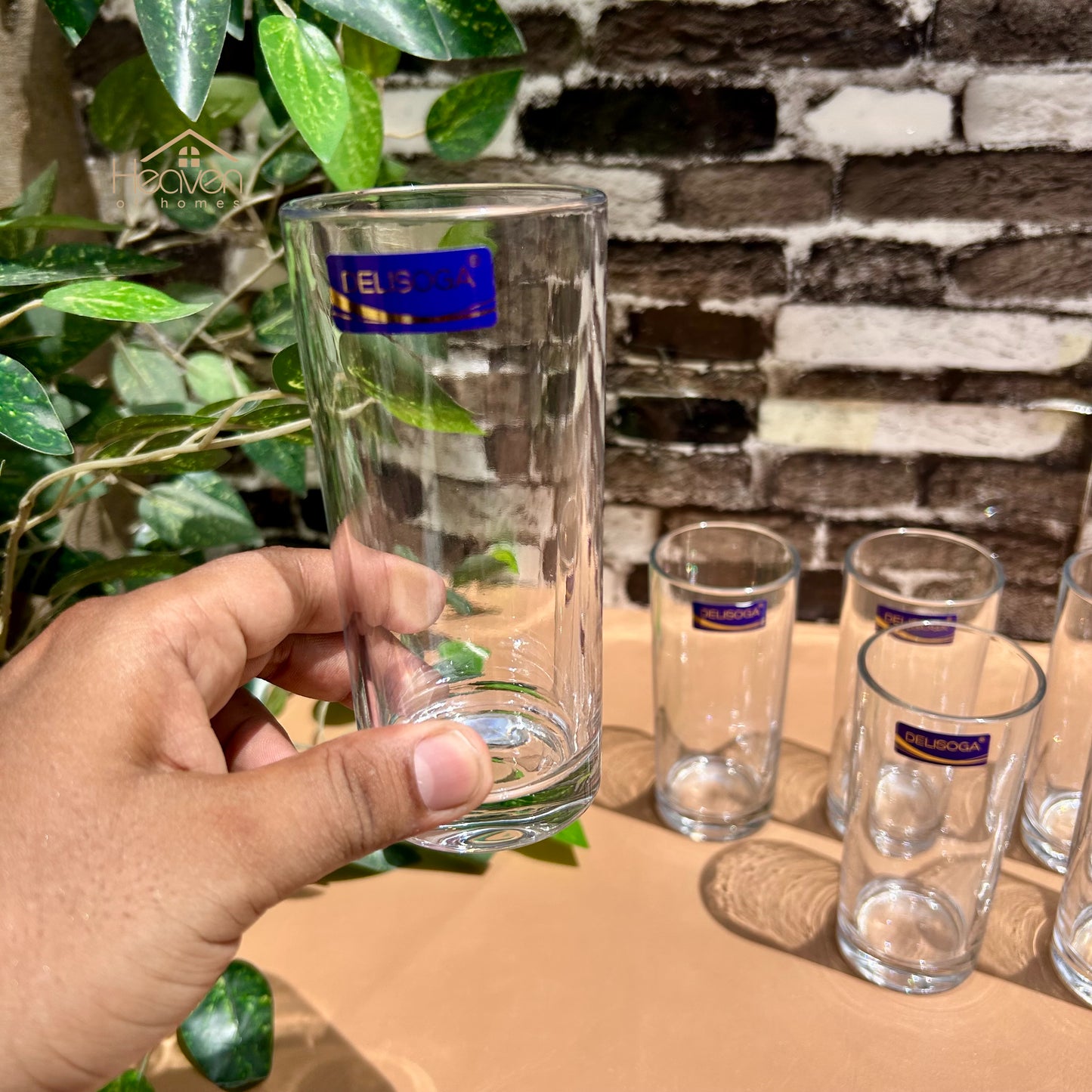 Delisoga® High Ball Water Glasses Clear Glass Material Set Of 6 280 ML - Heaven of homes - Sale Pakistan