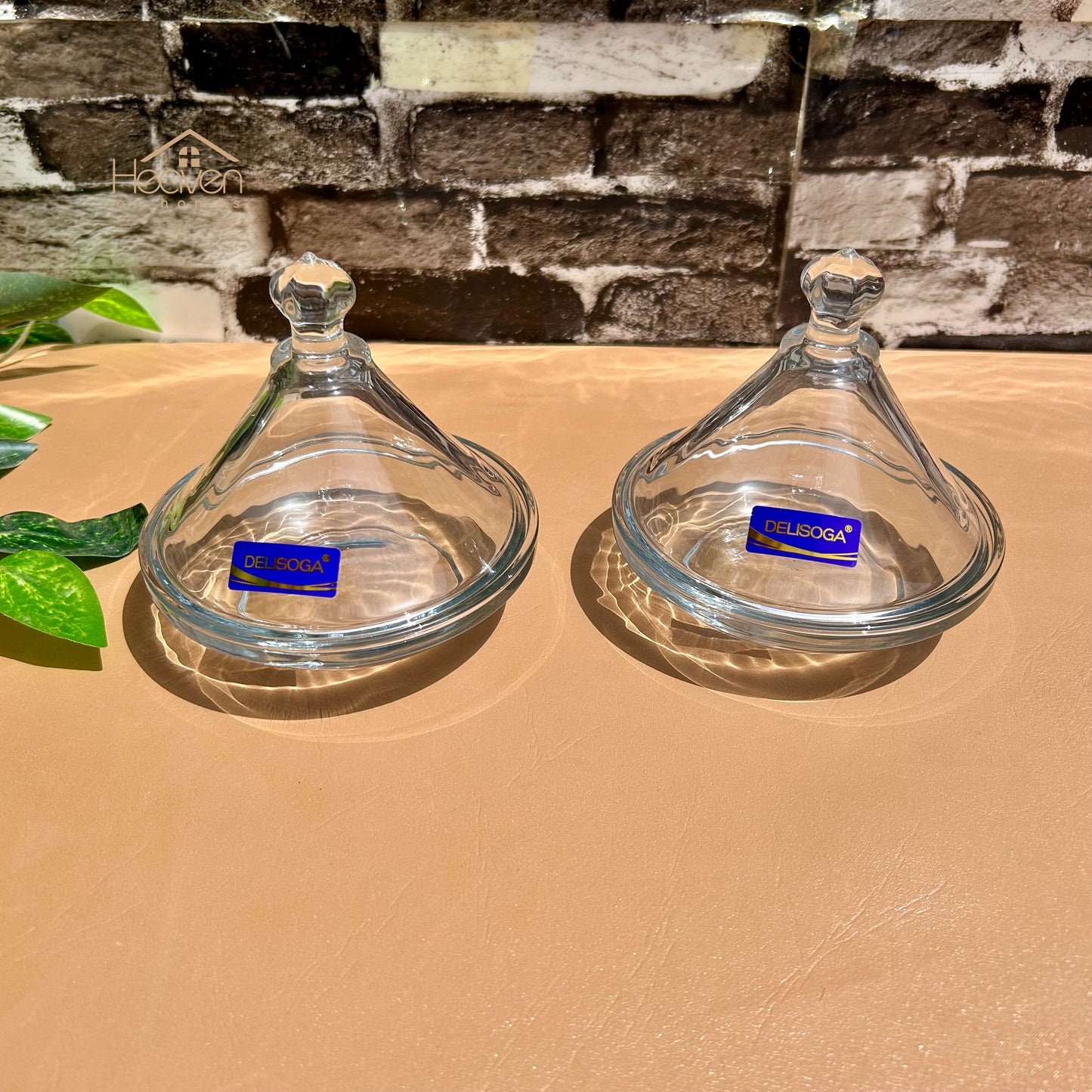 Delisoga® Crystal Candy Dish Set of 2 Elegant Candy Jars for Sweets & Treats Trending