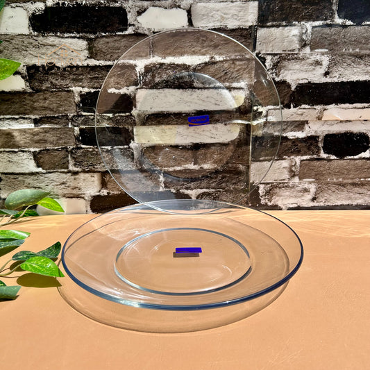 Delisoga® Set of 2 Glass Serving Platters – 10 Inch Elegant Dinnerware Trays for Parties & Gatherings Mandi Platter Ikea Style - Heaven of homes - Sale Pakistan
