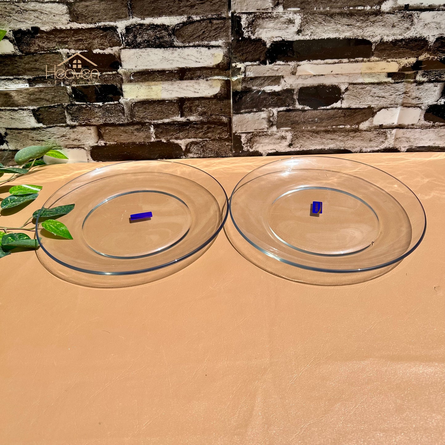 Delisoga® Set of 2 Glass Serving Platters – 10 Inch Elegant Dinnerware Trays for Parties & Gatherings Mandi Platter Ikea Style - Heaven of homes - Sale Pakistan