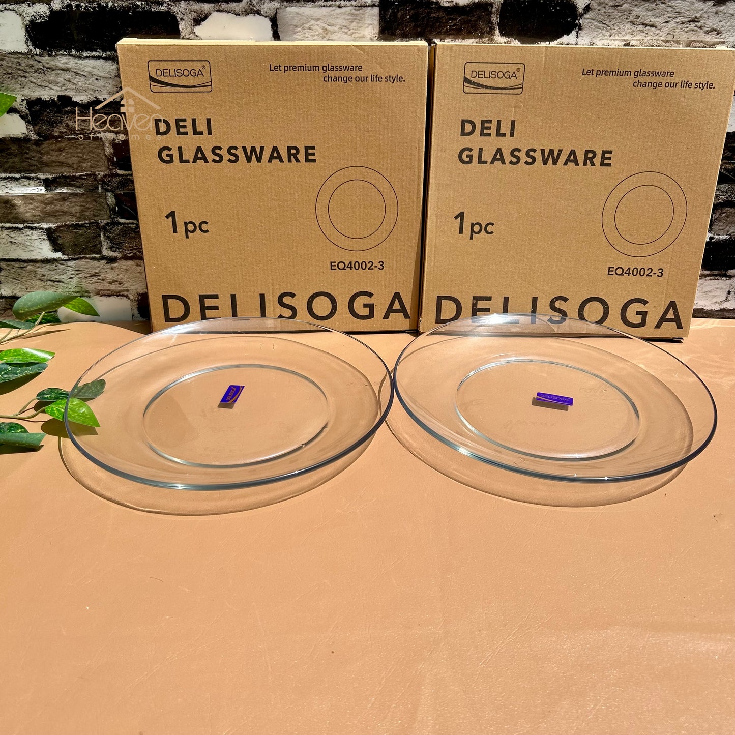 Delisoga® Set of 2 Glass Serving Platters – 10 Inch Elegant Dinnerware Trays for Parties & Gatherings Mandi Platter Ikea Style - Heaven of homes - Sale Pakistan