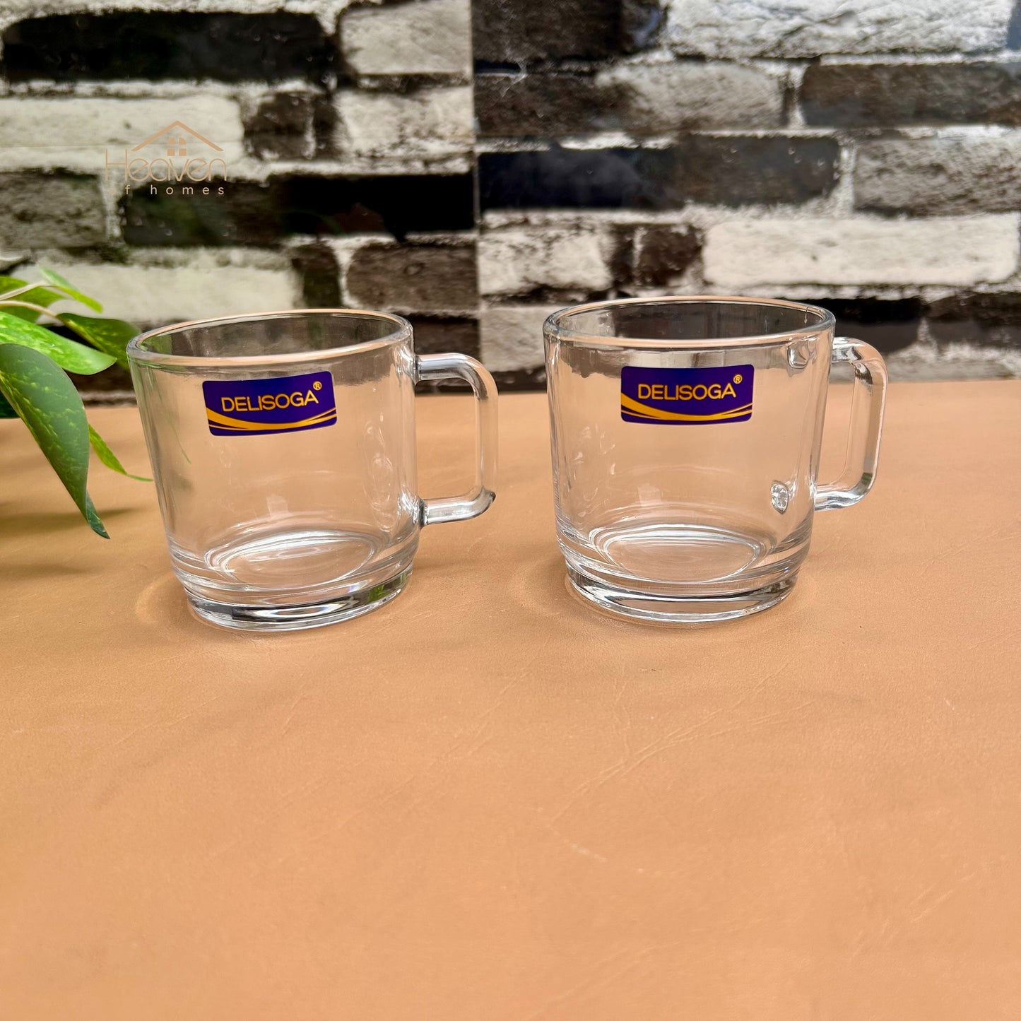 Delisoga® Set of 6 Transparent Glass Tea & Coffee Cups – 220 ml Clear Glass Mugs Set ZB26B-220