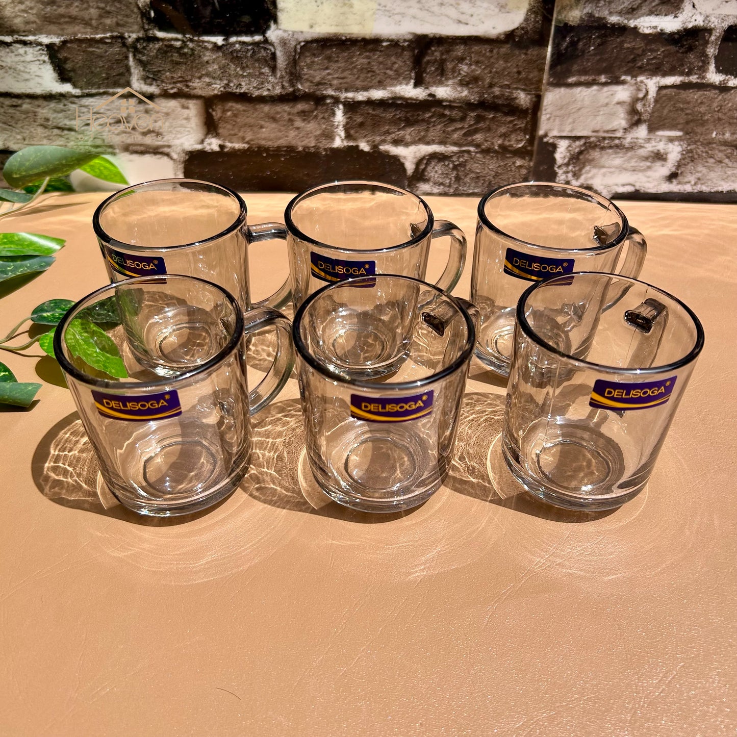 Delisoga® Elegant Set of 6 Clear Glass Coffee & Tea Mugs – 240ml Transparent Cups Smoke Grey - Heaven of homes - Sale Pakistan