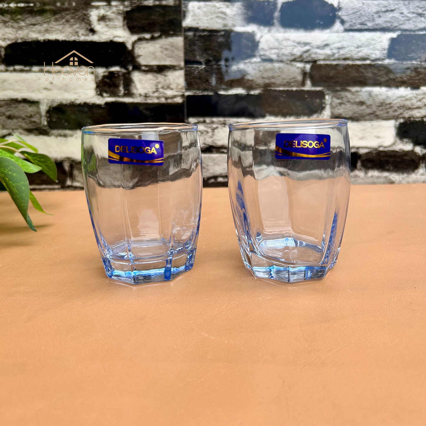 Delisoga® 6-Piece Cocktail Blue Glass Tumbler Set – Elegant 280ml Drinking Glasses JS3101-3HB