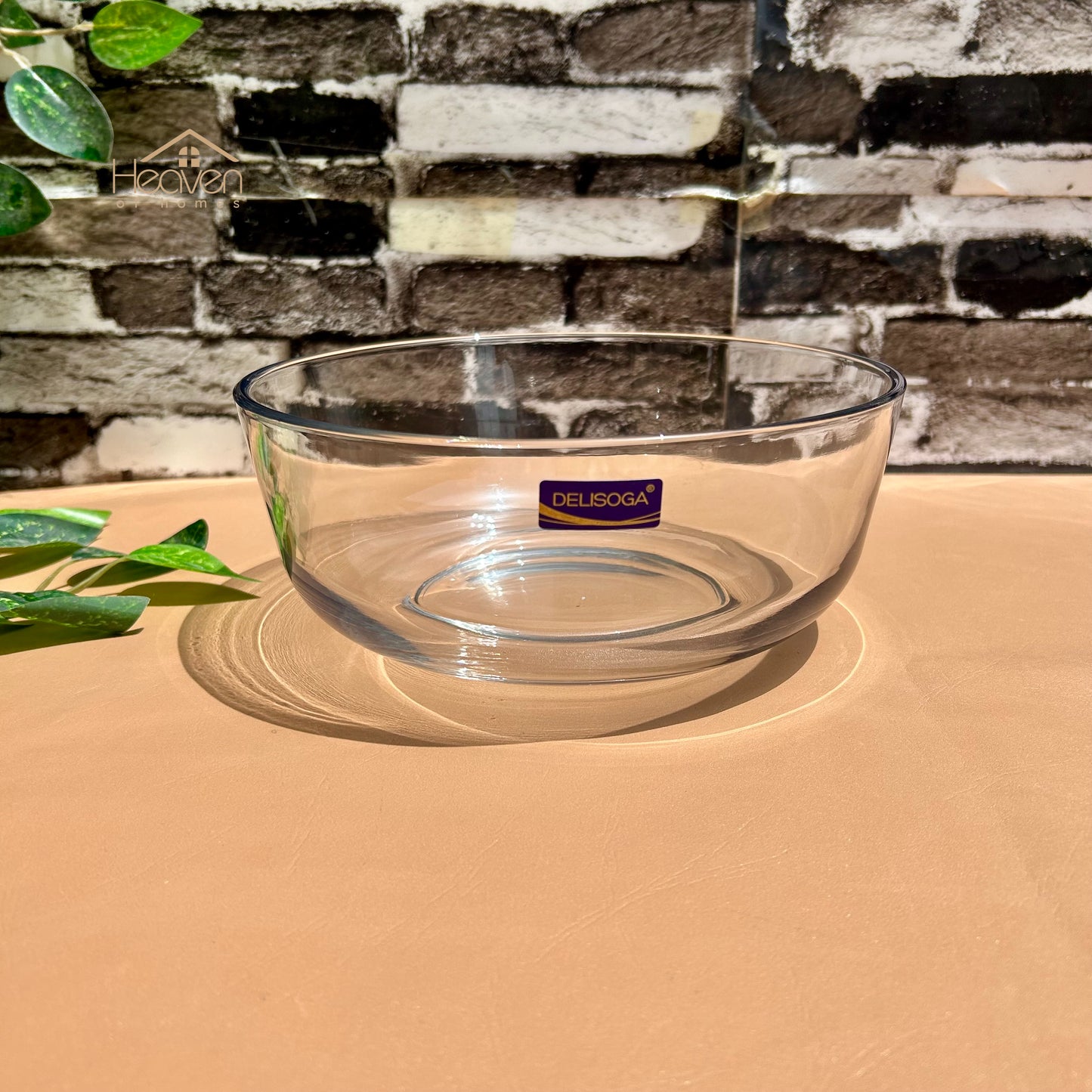 Delisoga® Set of 2 Large 10-Inches Glass Serving Bowls – Round & Deep Mixing Bowls - Heaven of homes - Sale Pakistan