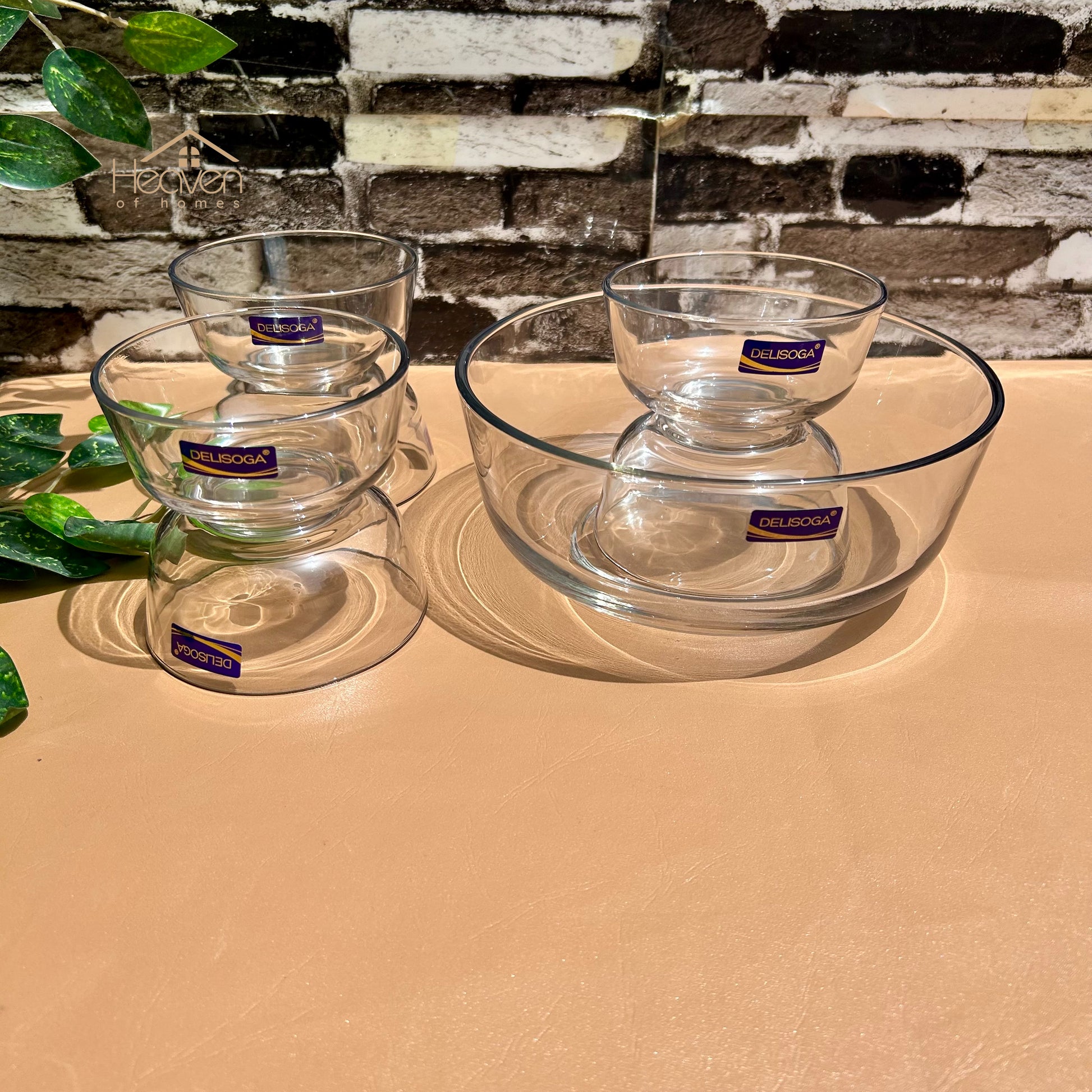 Delisoga® 7-Piece Fruit and Custard Set – Transparent, Clear & Elegant Glassware - Heaven of homes - Sale Pakistan