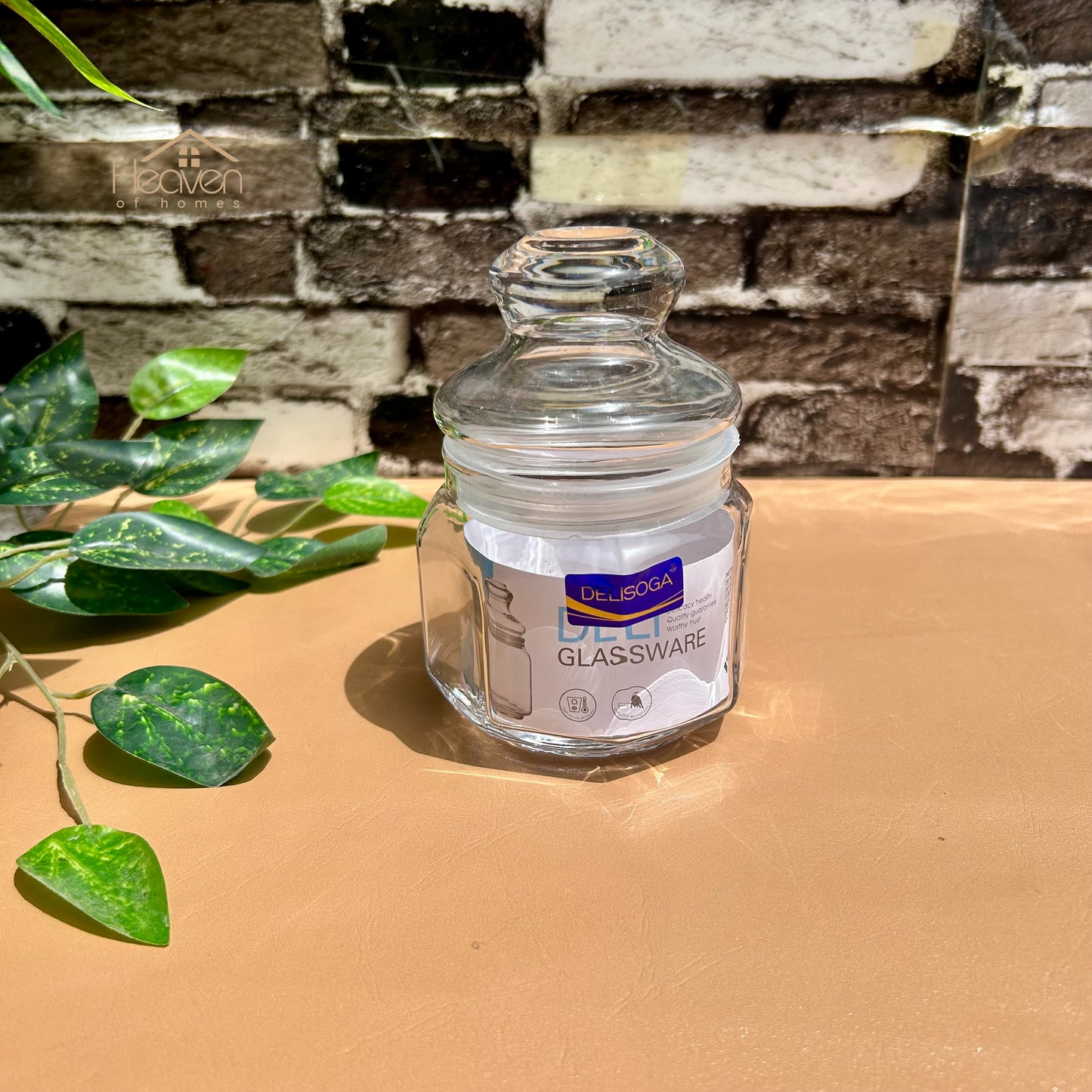 Delisoga® Set of 2 Clear Glass Storage Jars – Airtight Transparent Canisters for Kitchen Organization - Heaven of homes - Sale Pakistan