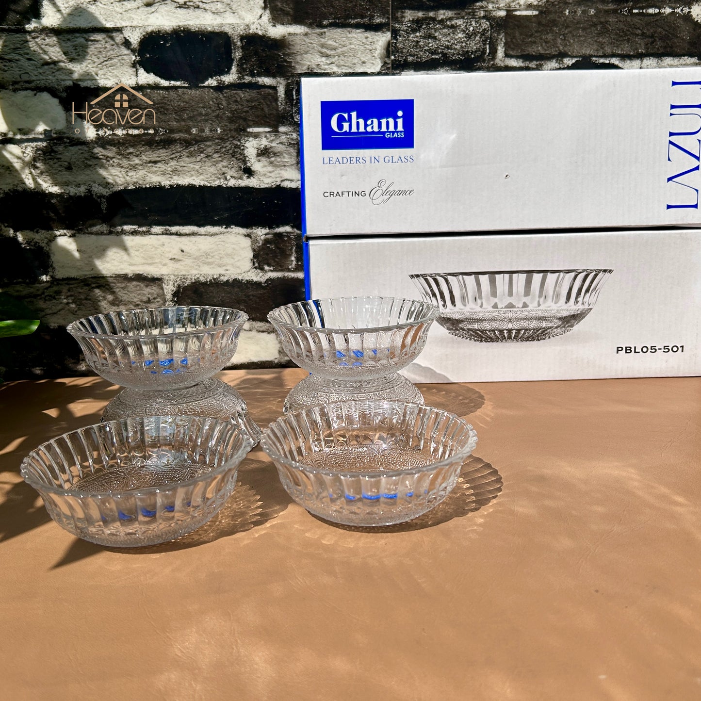 Lazuli® Set of 6 Clear Glass Fruit & Dessert Bowls 4 Inches | Elegant Serving Bowls for Sweets & Snacks
