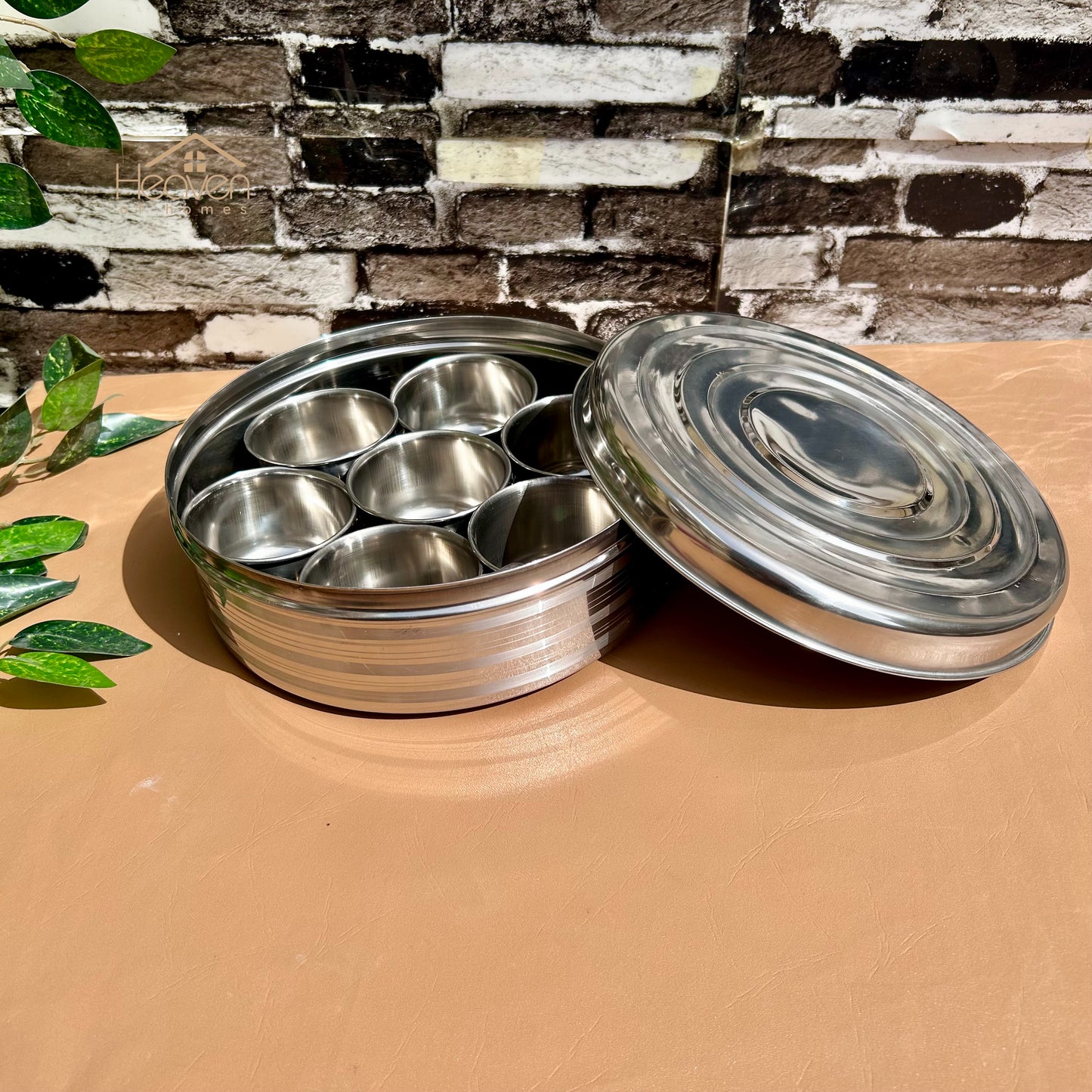 Heaven® Stainless steel Spice box Indian masala daba dry fruit box accessory container 12 Inches - Heaven of homes - Sale Pakistan