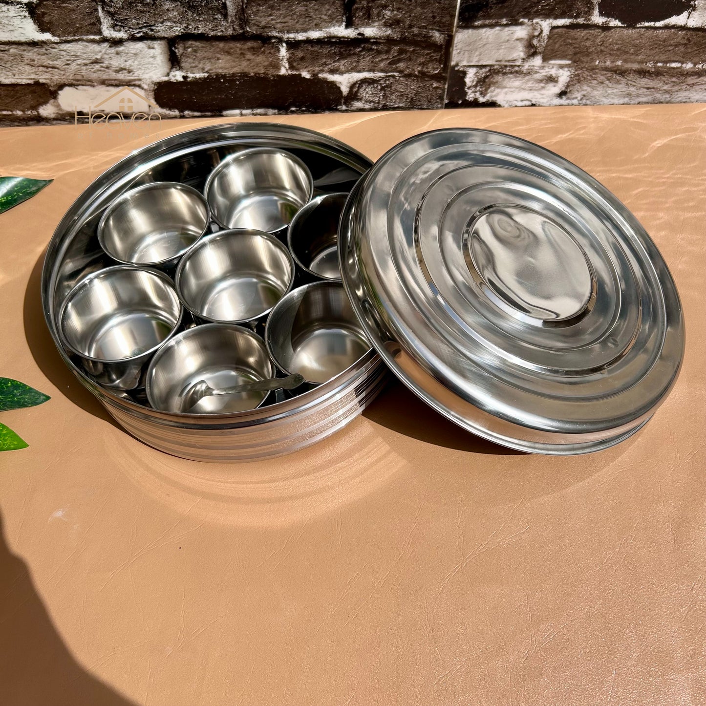 Heaven® Stainless steel Spice box Indian masala daba dry fruit box accessory container 12 Inches - Heaven of homes - Sale Pakistan