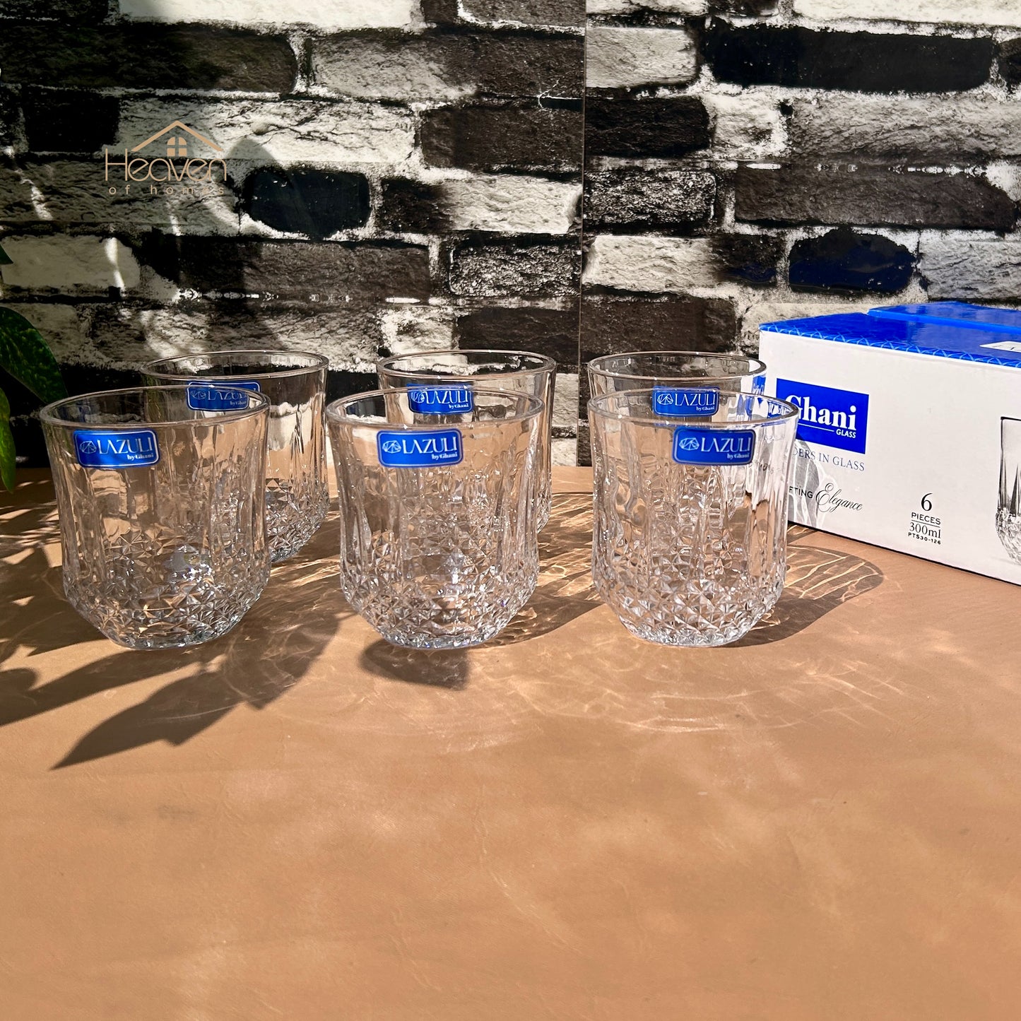 Lazuli® 6-piece Transparent Drinking Glasses – For Home & Dining 300 ml