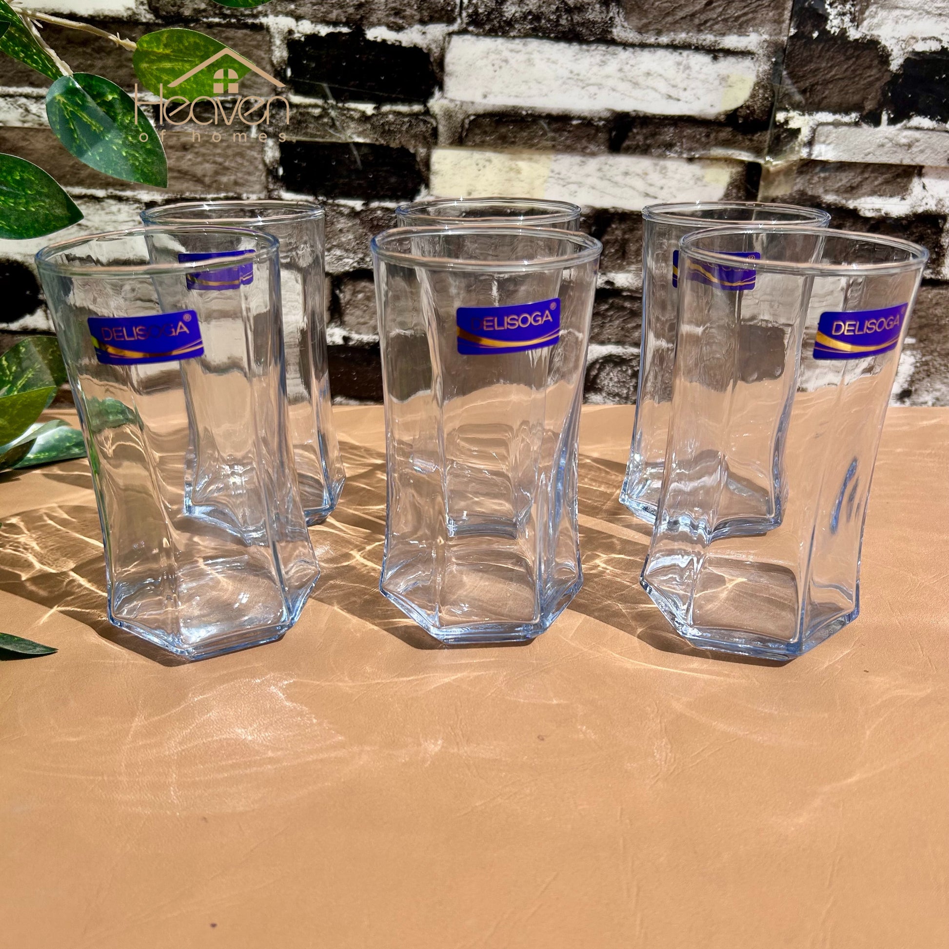 Delisoga® 330 ml Cocktail Blue Transparent Crystal Clear Drinking Glasses Set of 6 - Heaven of homes - Sale Pakistan
