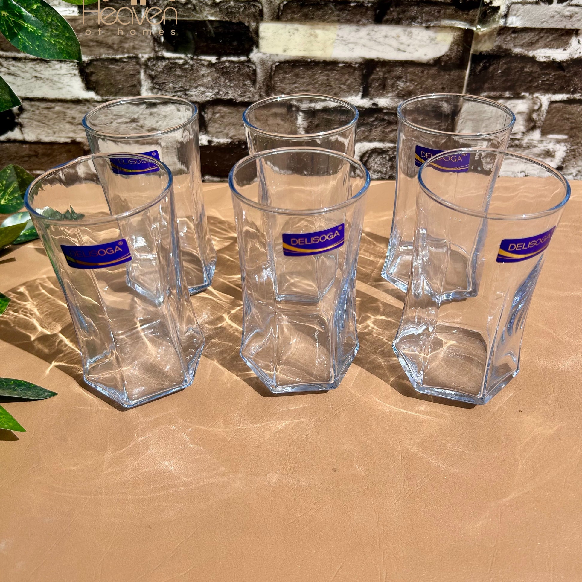 Delisoga® 330 ml Cocktail Blue Transparent Crystal Clear Drinking Glasses Set of 6 - Heaven of homes - Sale Pakistan