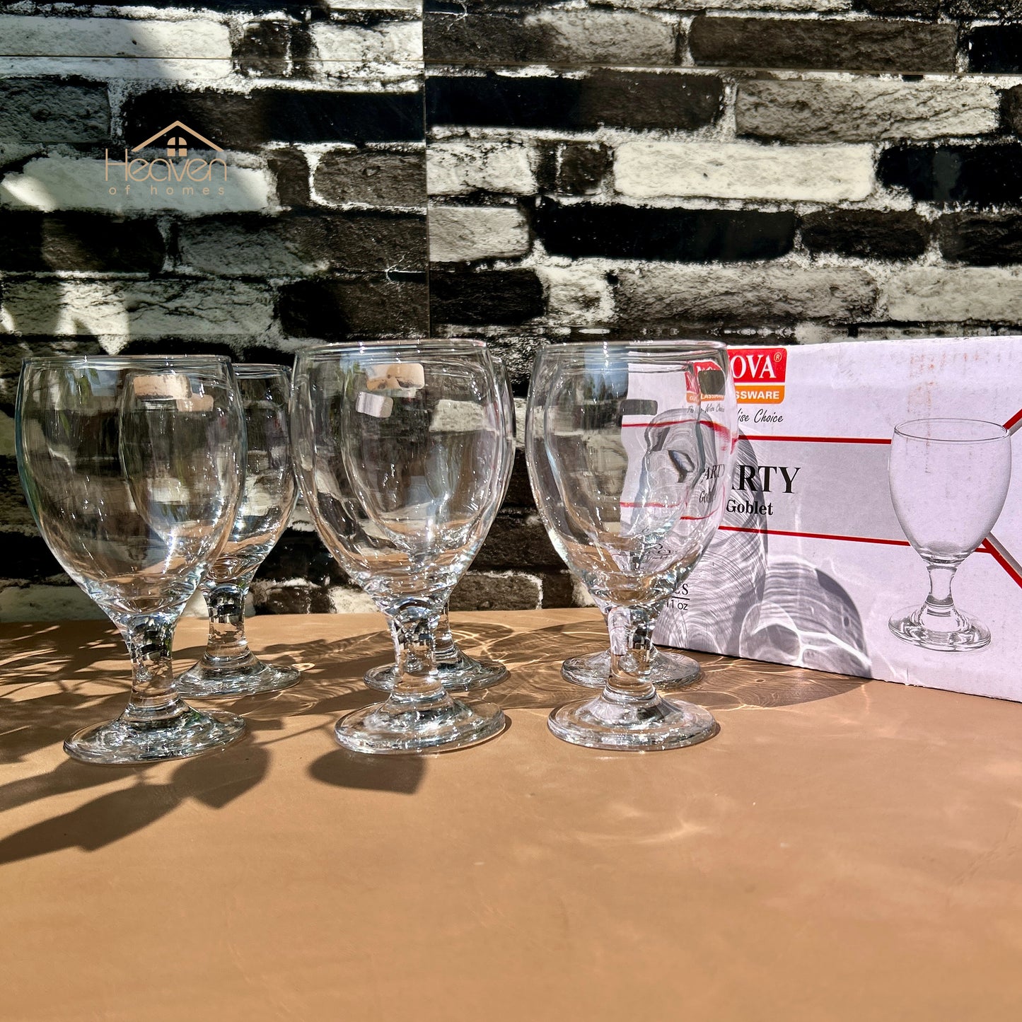 Nova® 6-Piece 325 ml Clear Vine Glassware Set – Premium Tumblers for Water, Juice & Soft Drinks Party