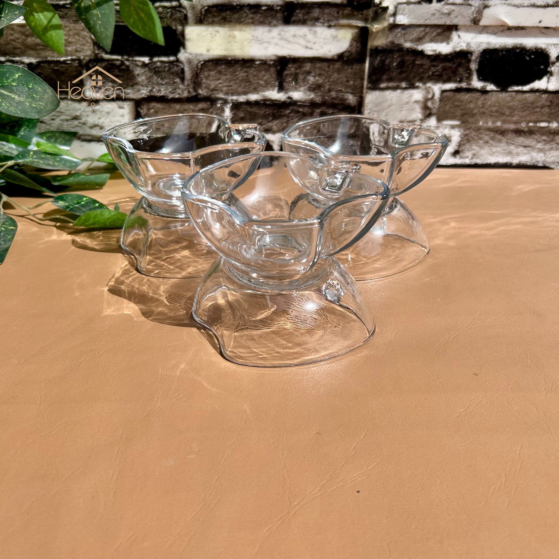 Heaven® Set of 6 Apple-Shaped Glass Fruit Bowls – 4-Inch Clear Dessert & Snack Dishes - Heaven of homes - Sale Pakistan