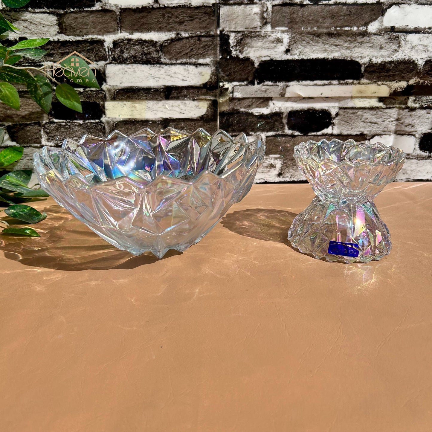 Delisoga® 7-Piece Rainbow Glass Premium Glass Fruit Serving Set – Elegant Glassware Collection Multi - Heaven of homes - Sale Pakistan