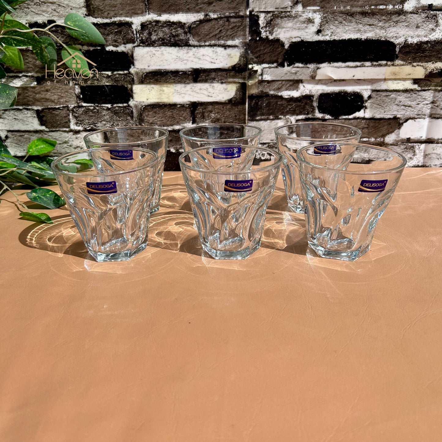 Delisoga® Set of 6 Glass Tumbler Set – 340ml Clear Drinking Glasses for Water, Juice, Cocktails & More - Heaven of homes - Sale Pakistan