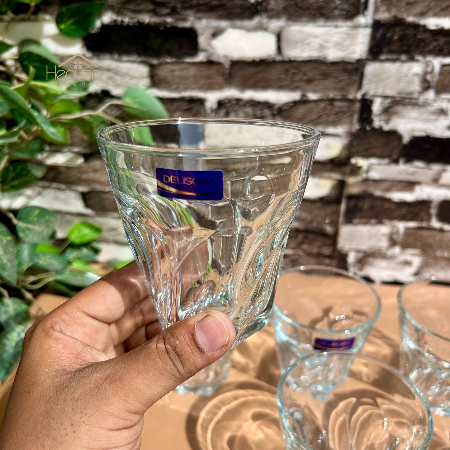 Delisoga® Set of 6 Glass Tumbler Set – 340ml Clear Drinking Glasses for Water, Juice, Cocktails & More - Heaven of homes - Sale Pakistan