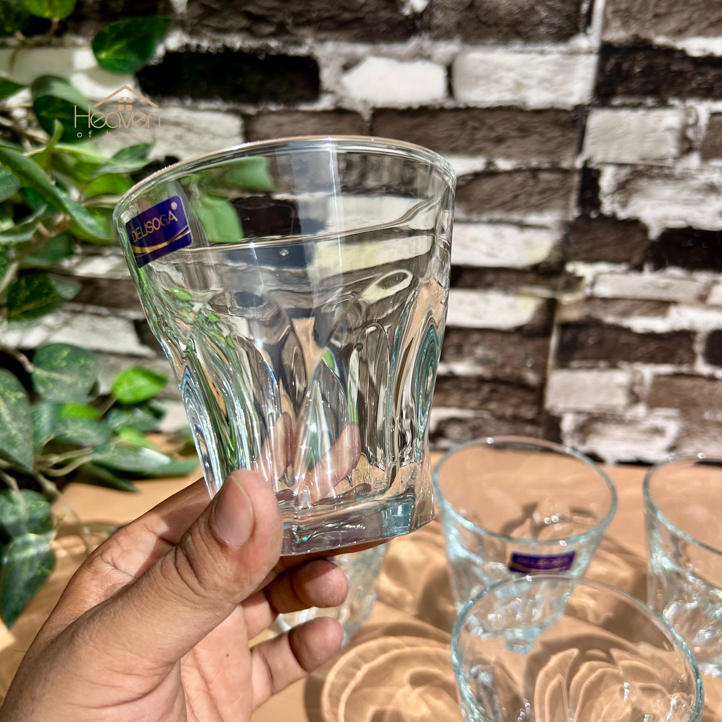 Delisoga® Set of 6 Glass Tumbler Set – 340ml Clear Drinking Glasses for Water, Juice, Cocktails & More - Heaven of homes - Sale Pakistan