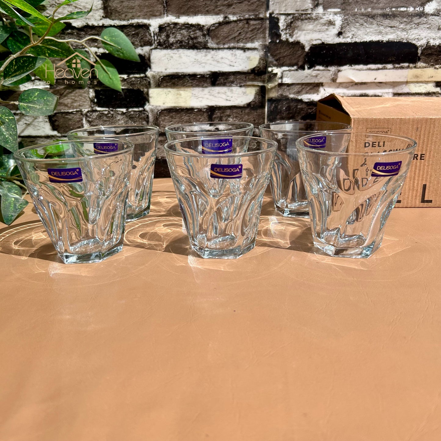 Delisoga® Set of 6 Glass Tumbler Set – 340ml Clear Drinking Glasses for Water, Juice, Cocktails & More - Heaven of homes - Sale Pakistan