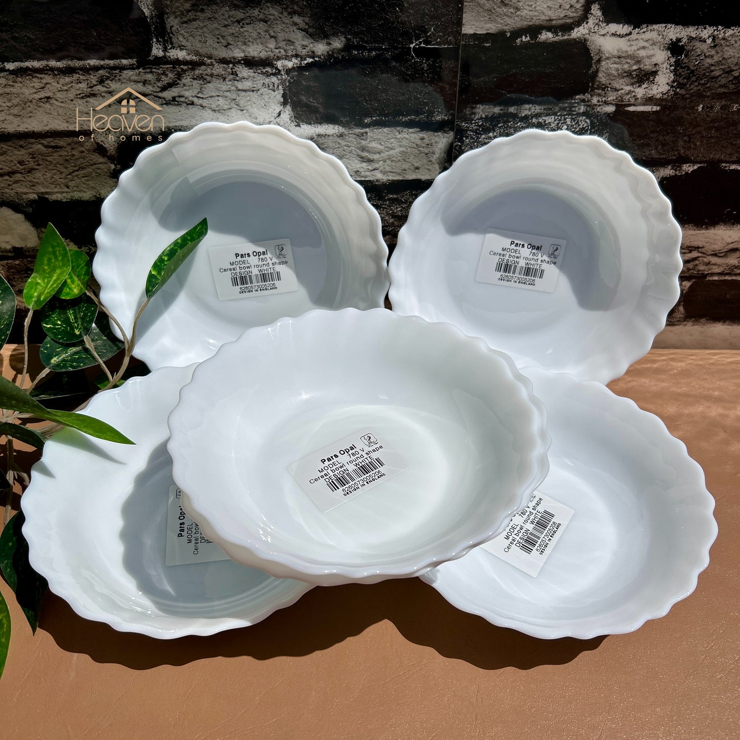 Opal® Set of 6 Marble 7-Inch Deep Plates | Premium Dinner & Serving Plates