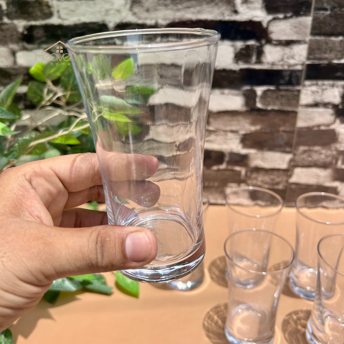 Delisoga® Set of 6 Drinking Glasses – Elegant and Stylish Glassware 280 ML - Model no. J7022-3 - Heaven of homes - Sale Pakistan