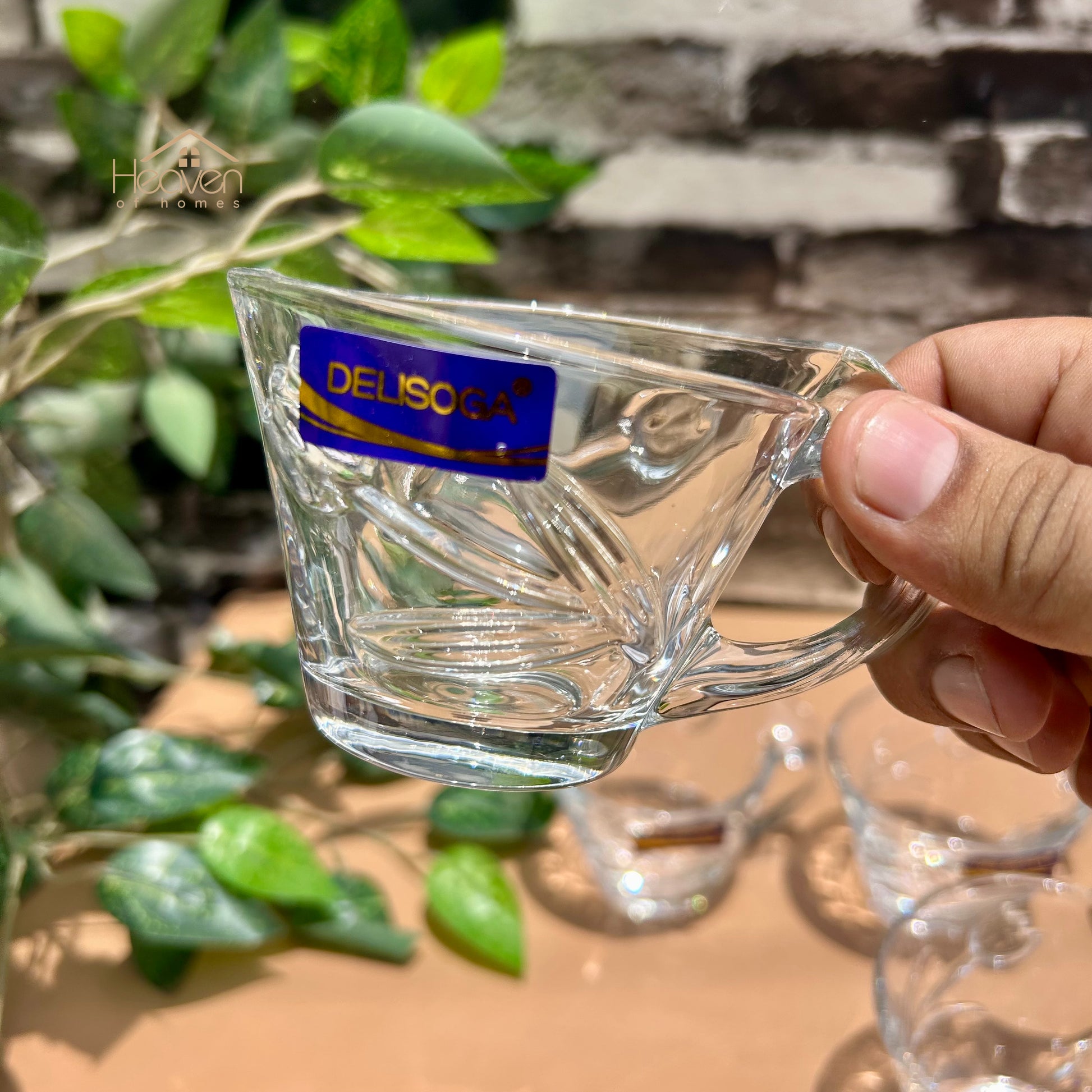 Delisoga® Set of 6 Premium Clear Glass Coffee & Tea Cup– 130 ml Elegant Cup Design - DSZB2031-1 - Heaven of homes - Sale Pakistan