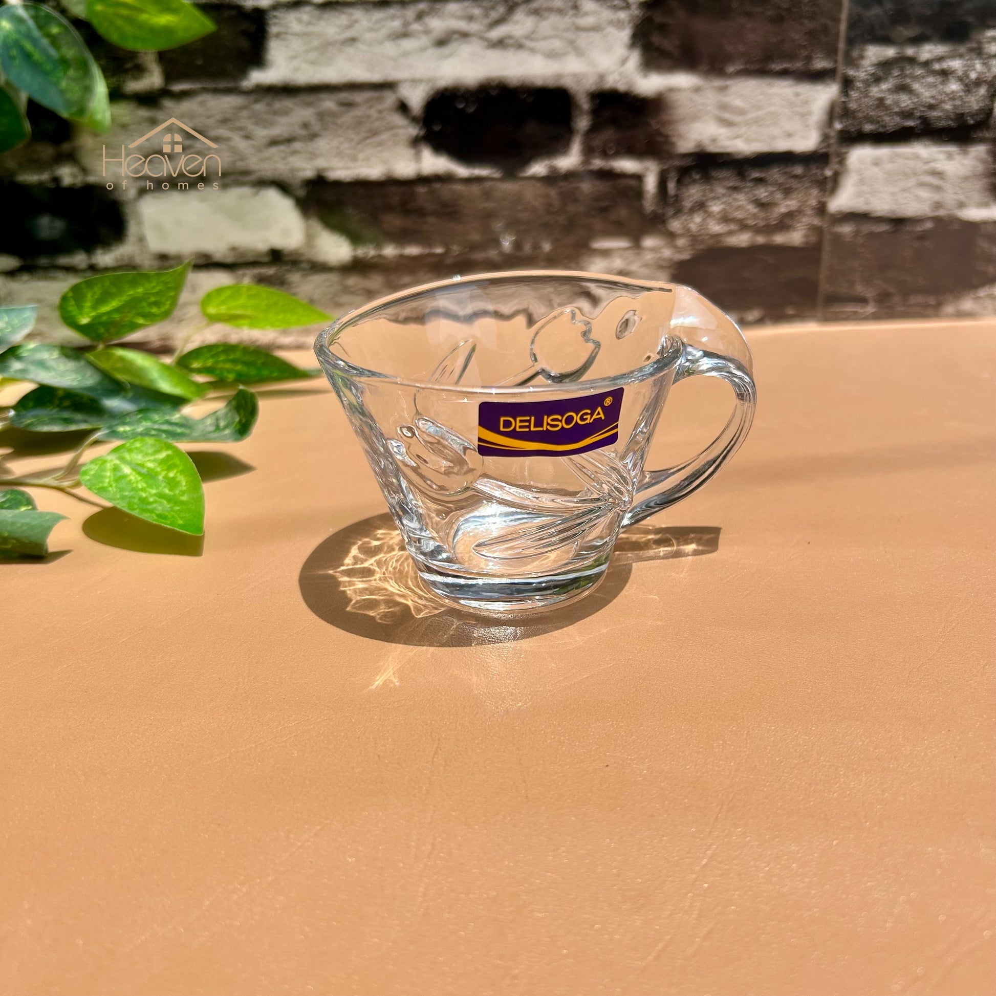Delisoga® Set of 6 Premium Clear Glass Coffee & Tea Cup– 130 ml Elegant Cup Design - DSZB2031-1 - Heaven of homes - Sale Pakistan