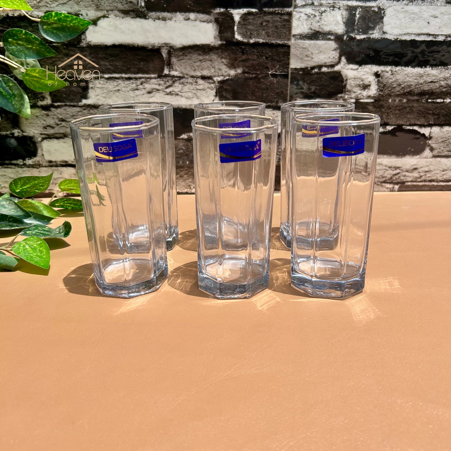 Delisoga® Elegant Classic Glass Tumbler Set – 6-Piece 365ml Long Drinking Glasses - Heaven of homes - Sale Pakistan