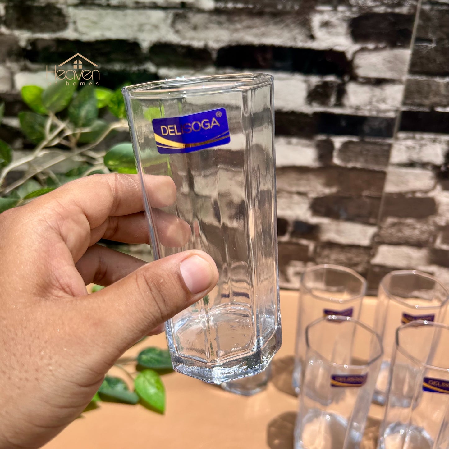 Delisoga® Elegant Classic Glass Tumbler Set – 6-Piece 365ml Long Drinking Glasses - Heaven of homes - Sale Pakistan