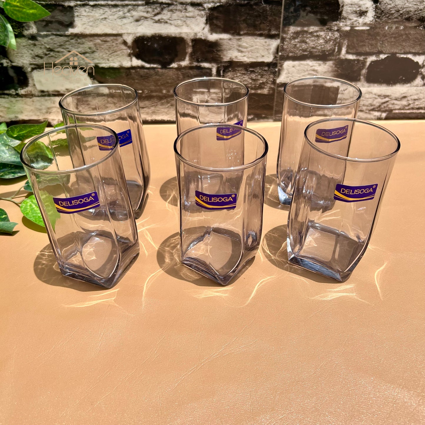 Delisoga® Set of 6 Transparent Clear Glass Water Tumblers – 335 ml Long Glassware - Heaven of homes - Sale Pakistan