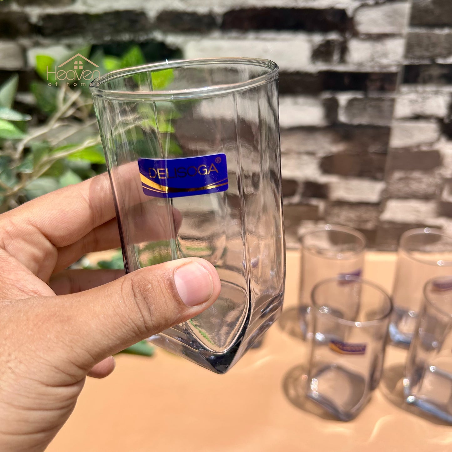 Delisoga® Set of 6 Transparent Clear Glass Water Tumblers – 335 ml Long Glassware - Heaven of homes - Sale Pakistan