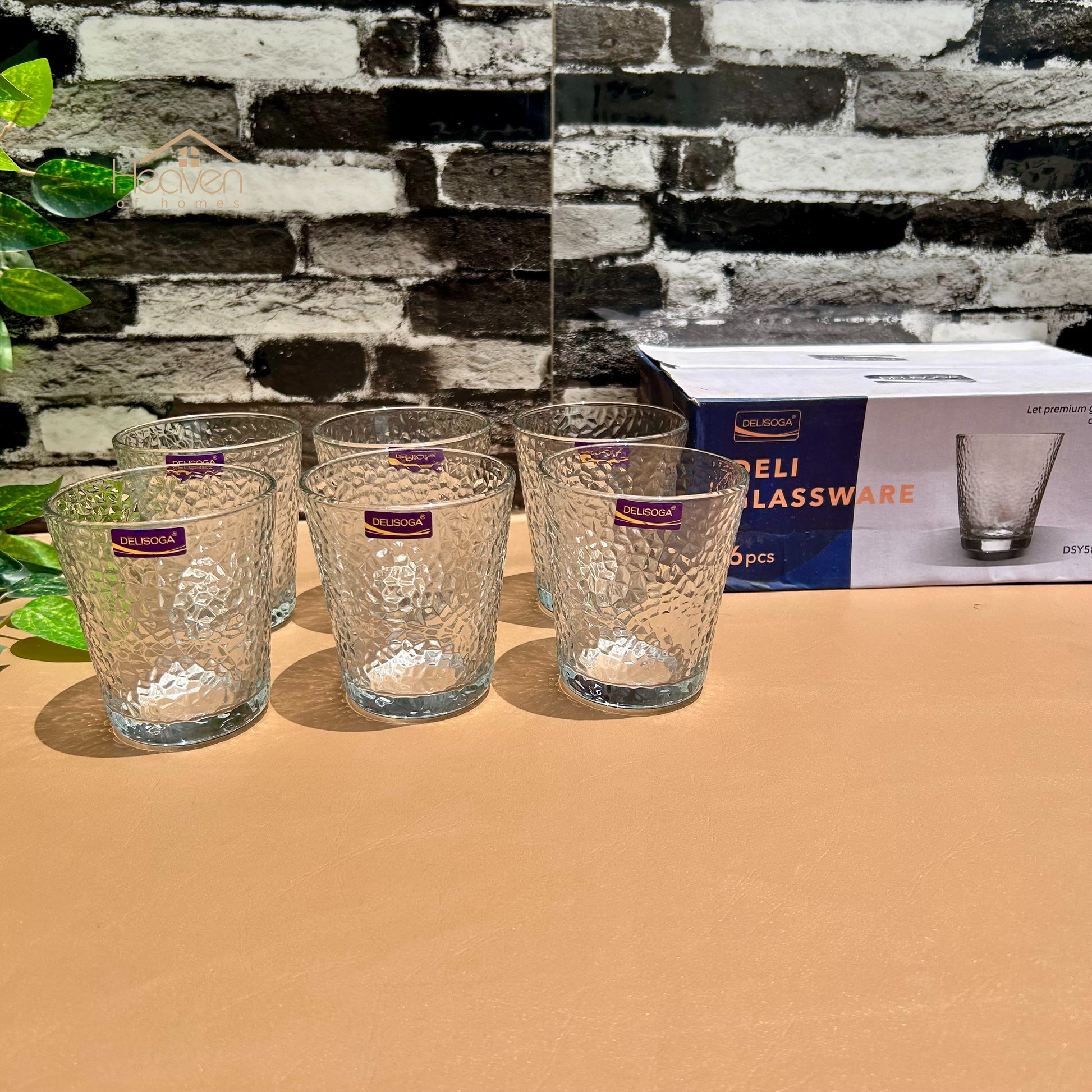 Delisoga® Transparent Glass Tumbler Set – 6-Piece Drinkware for Water, Juice & More - DSY5840 - Heaven of homes - Sale Pakistan