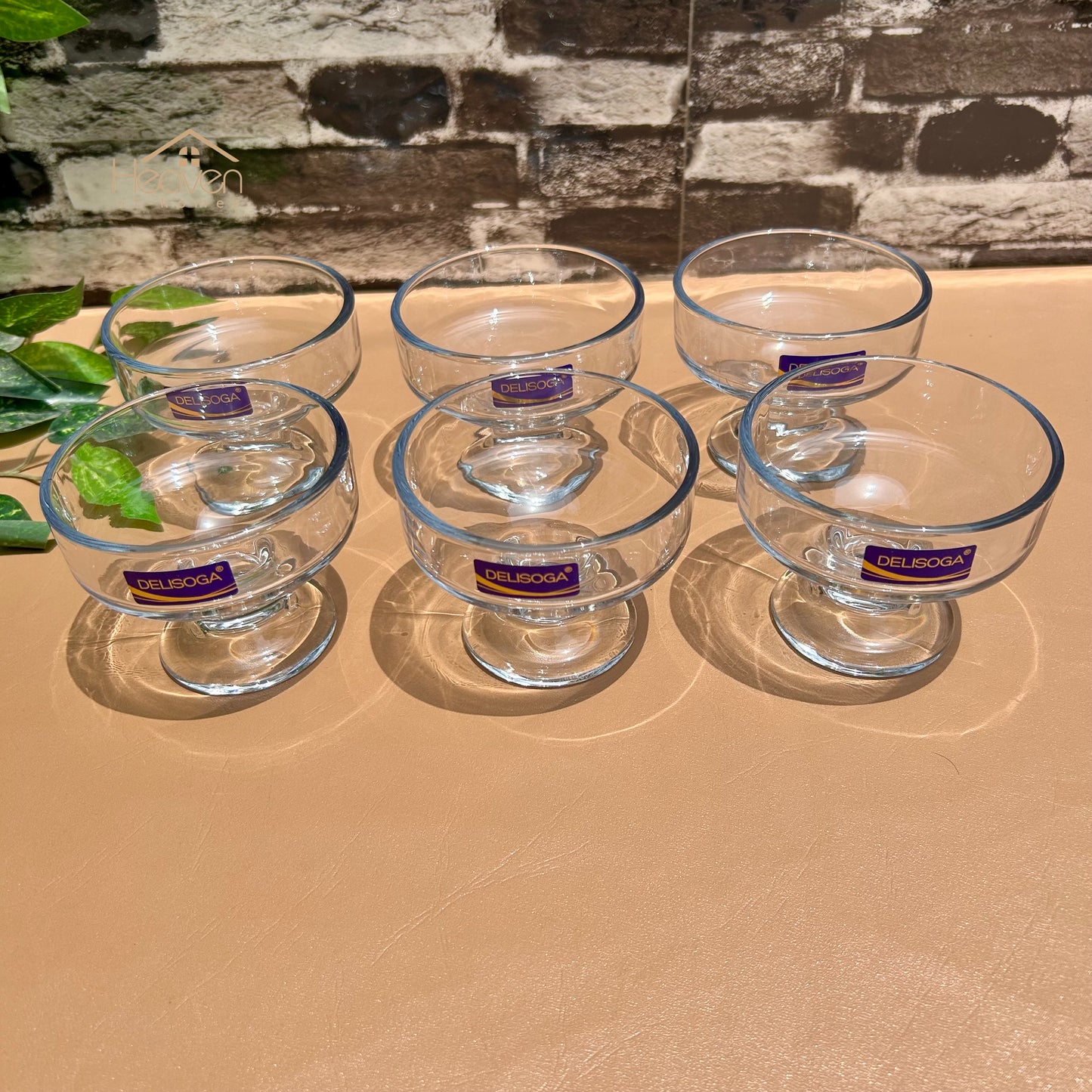 Delisoga® Set of 6 Clear Glass Dessert Bowls – Elegant Serving Bowls for Ice Cream, Pudding & Sweets - BQL031 - Heaven of homes - Sale Pakistan