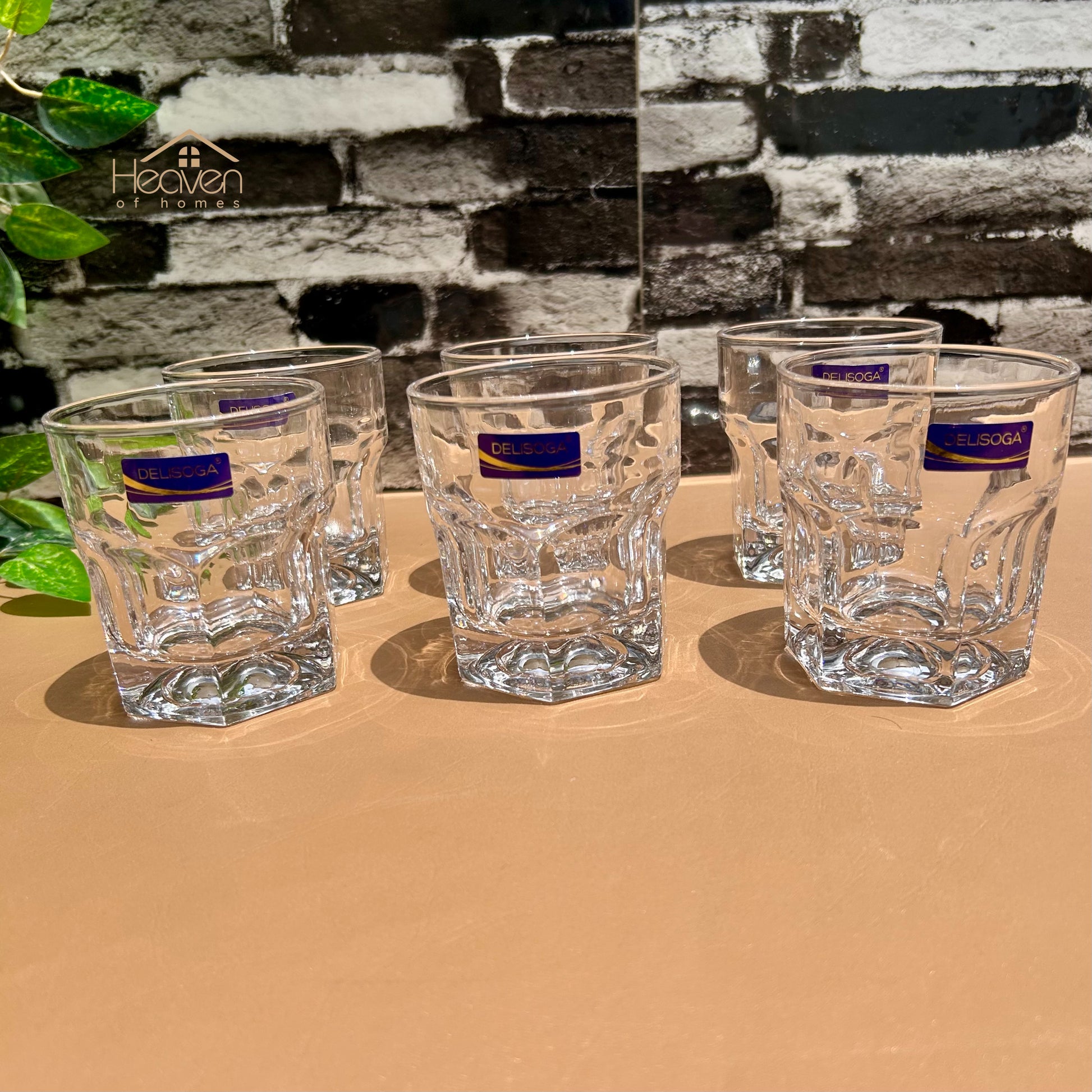 Delisoga® Set of 6 Drinking Glasses – 285ml Clear Glass Tumblers for Everyday Use - Y5170-2 - Heaven of homes - Sale Pakistan