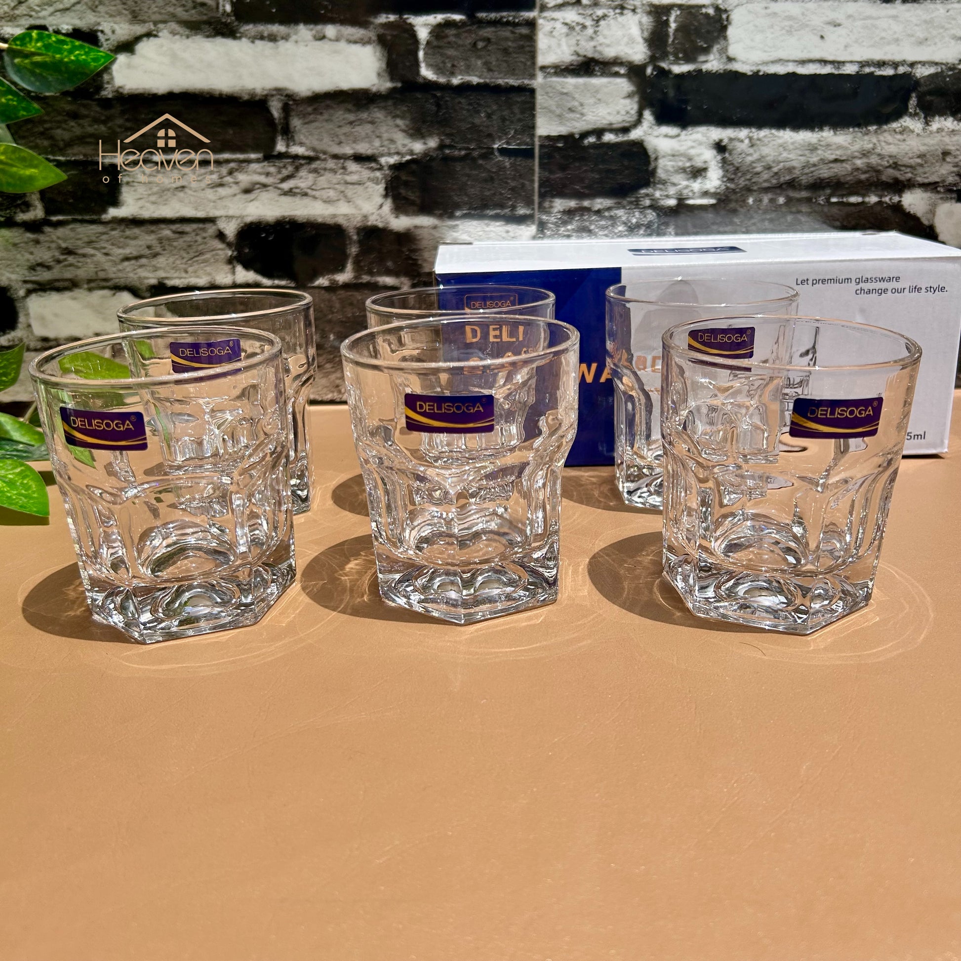 Delisoga® Set of 6 Drinking Glasses – 285ml Clear Glass Tumblers for Everyday Use - Y5170-2 - Heaven of homes - Sale Pakistan