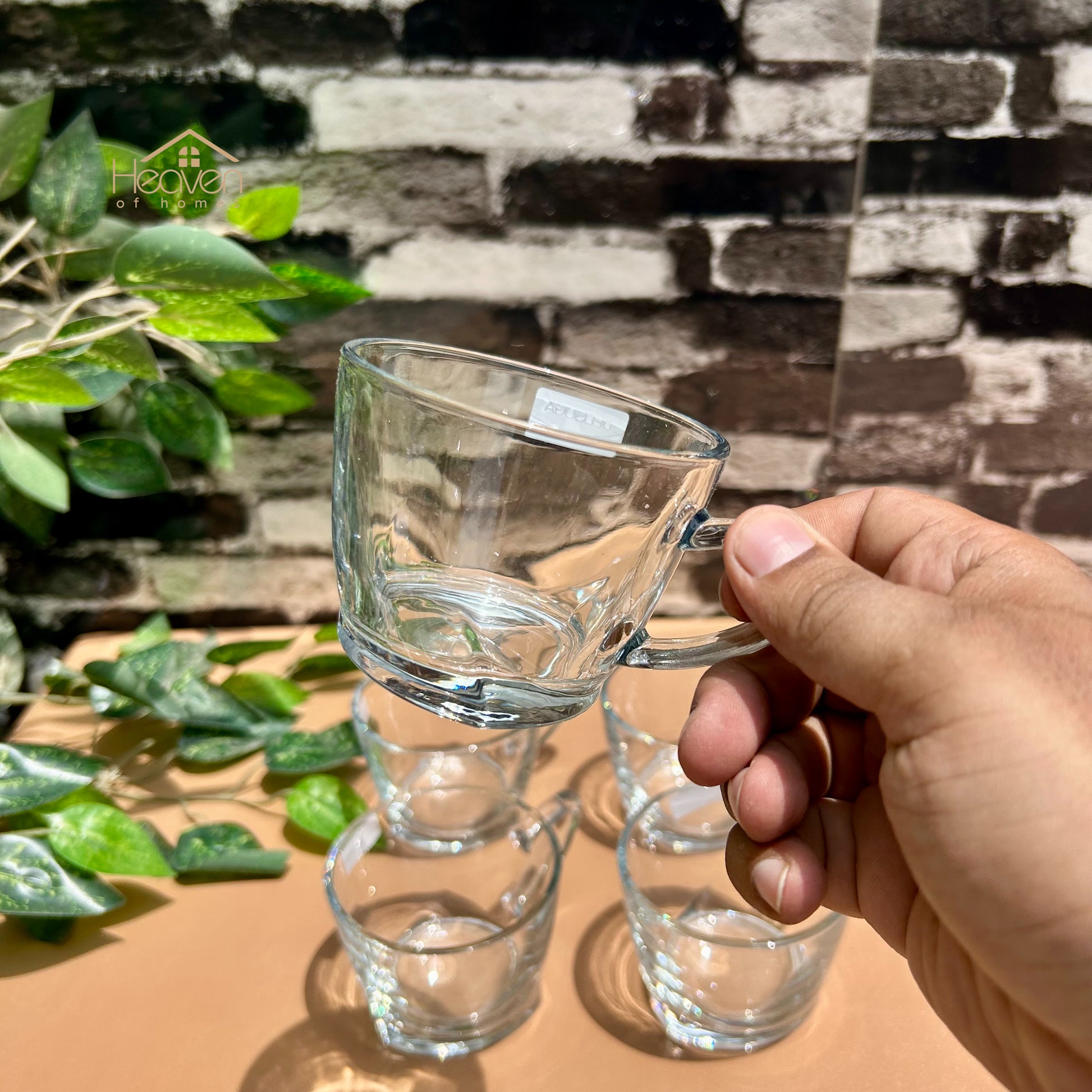 Delisoga® 6-Peice 210ml Transparent Glass Mugs – Ideal for Tea, Coffee & Everyday Use - CF027 - Heaven of homes - Sale Pakistan