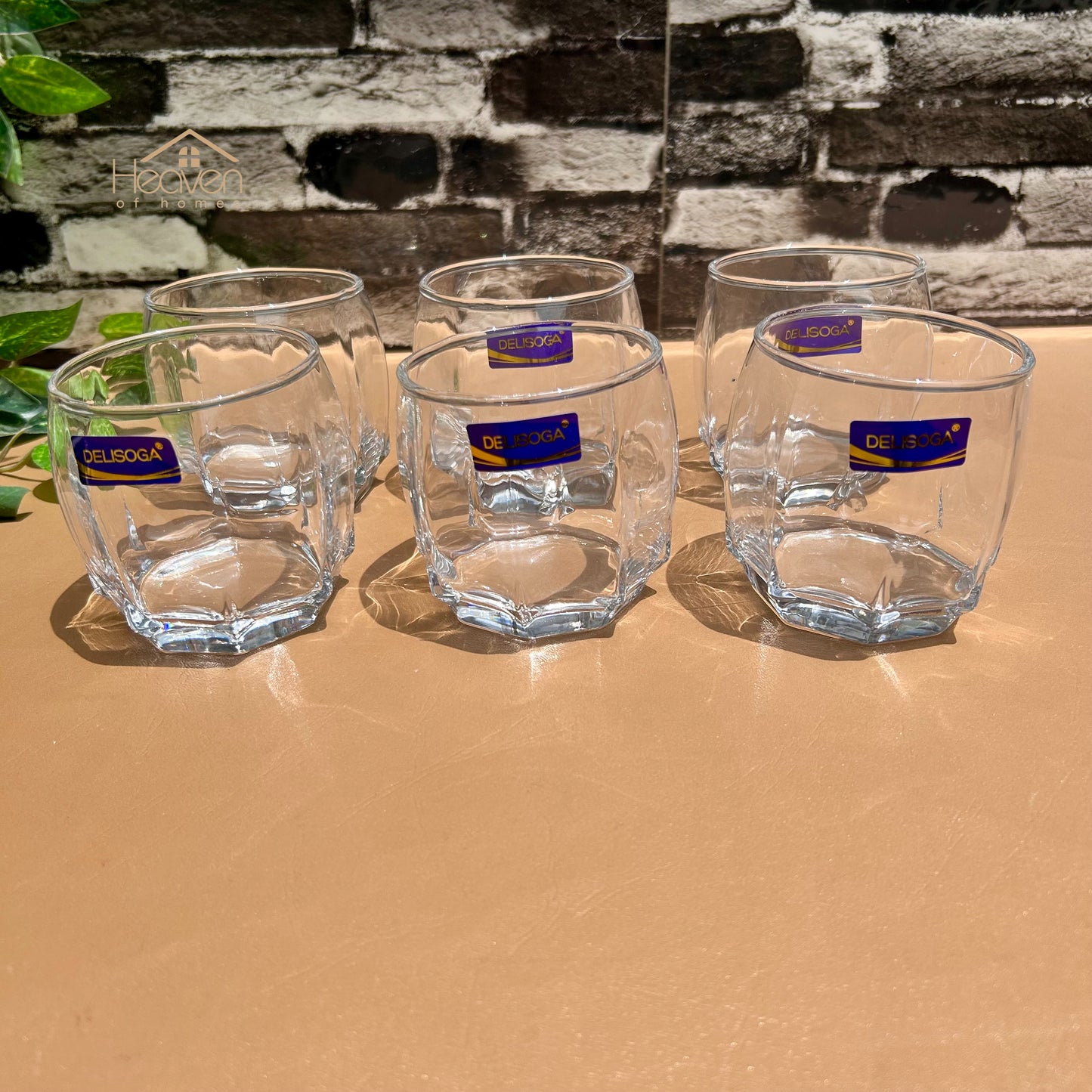 Delisoga® Set of 6 Premium Clear Glass Water Tumblers – 340 ml Transparent Glassware - JS5216-1 - Heaven of homes - Sale Pakistan