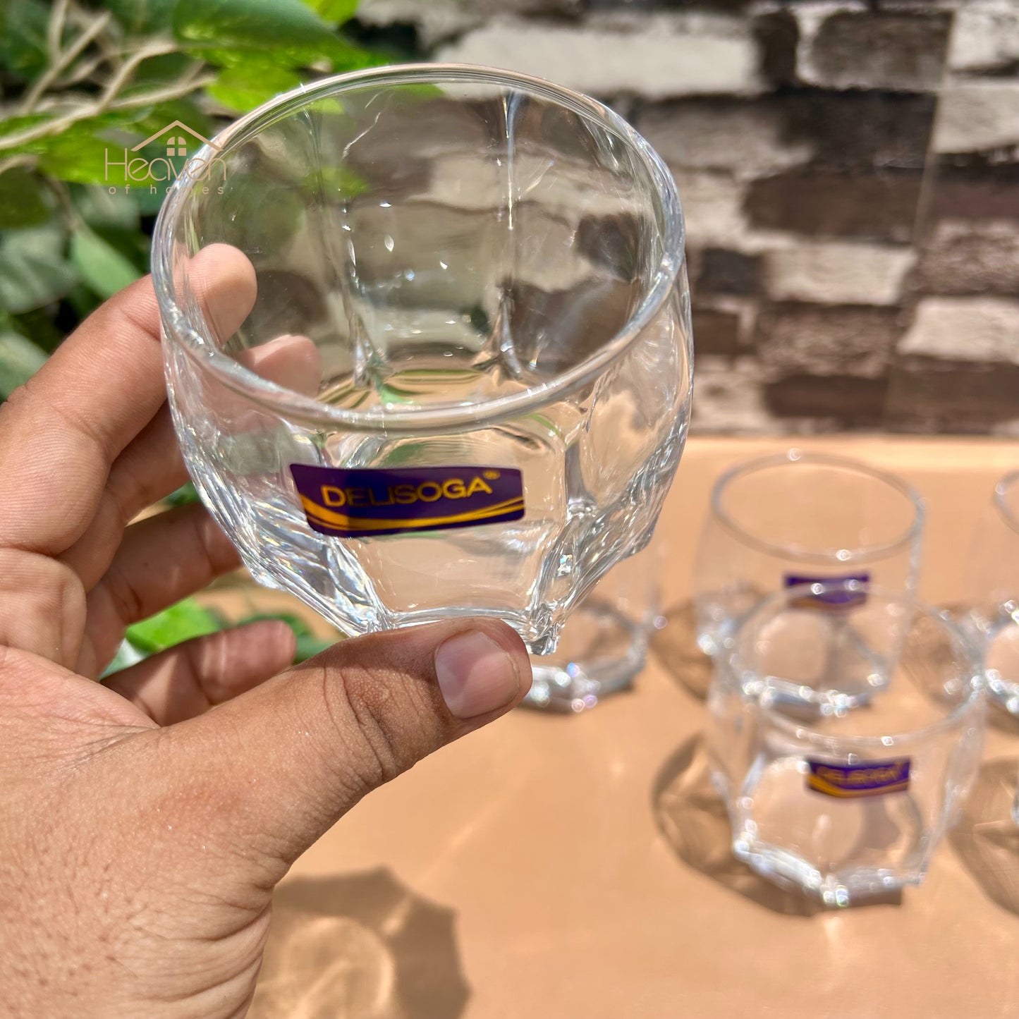 Delisoga® Set of 6 Premium Clear Glass Water Tumblers – 340 ml Transparent Glassware - JS5216-1 - Heaven of homes - Sale Pakistan