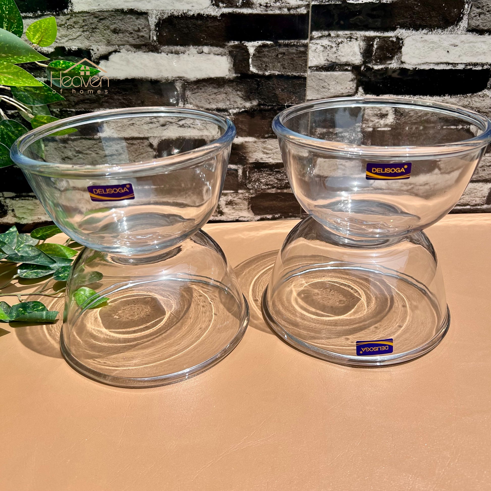 Delisoga® Set of 4 Clear Glass Bowls – Round & Deep Transparent Soup and Serving Bowls - EW3107 - Heaven of homes - Sale Pakistan