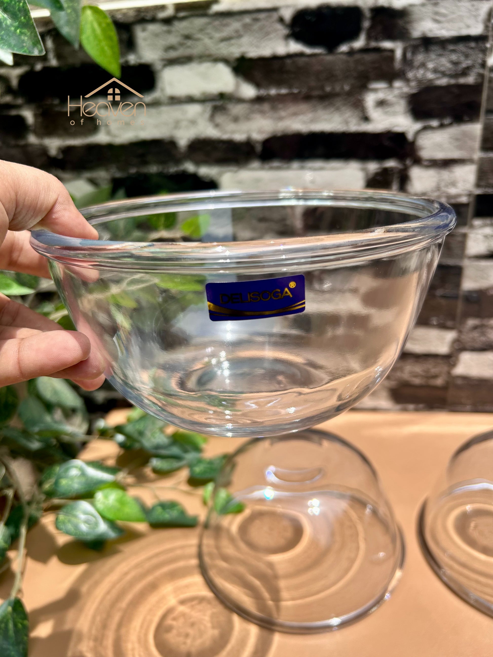 Delisoga® Set of 4 Clear Glass Bowls – Round & Deep Transparent Soup and Serving Bowls - EW3107 - Heaven of homes - Sale Pakistan