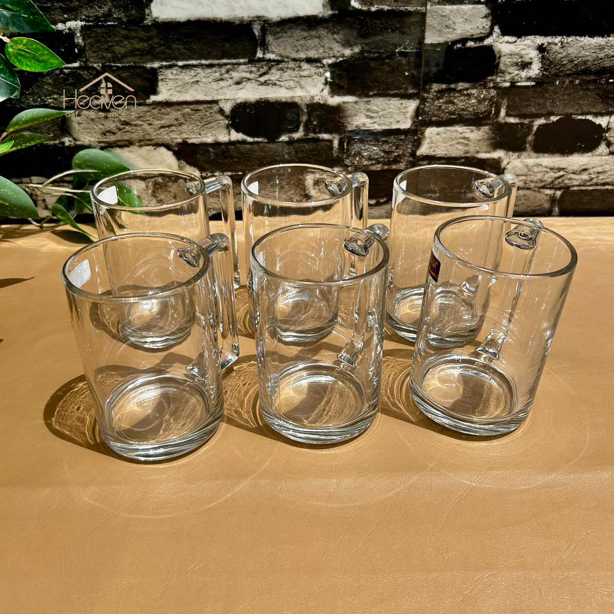 Delisoga® Set of 6 Clear Glass Juice Mugs – 480ml Beverage & Milkshake Cups - ZB375