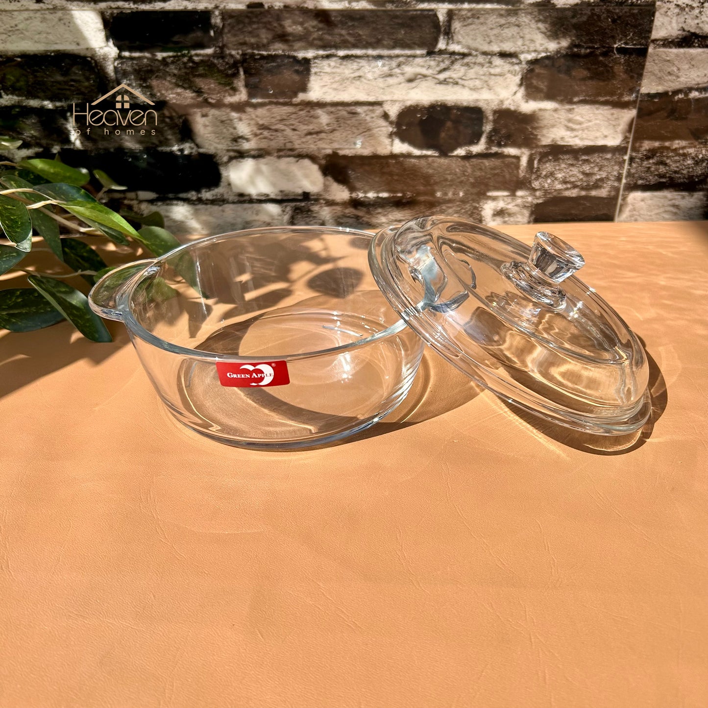 Deli® 1-piece 1.26 Litre Round Tempered Glass Bowl with Transparent Lid - EB2007